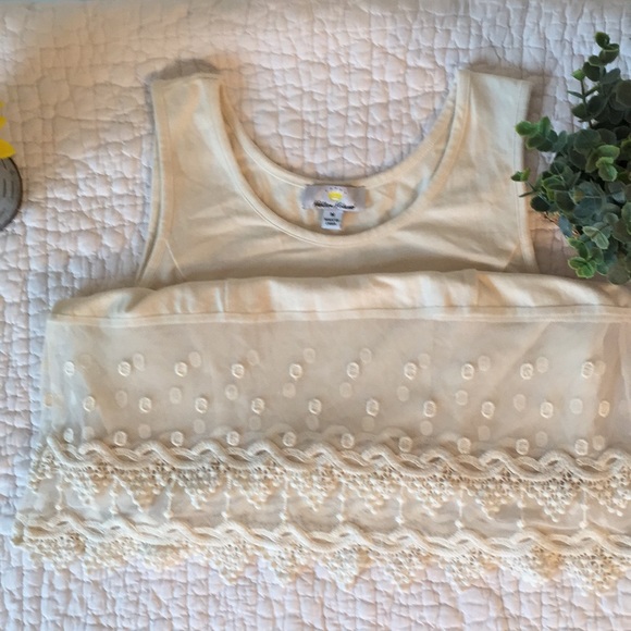 Kathleen Kirkwood Tops - Kathleen Kirkwood Long NWOT lace bottom tank